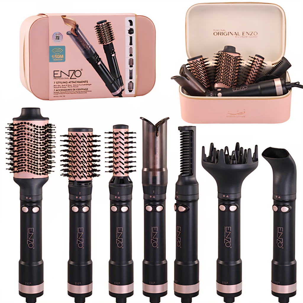 ENZO EN-760 | Kit Coiffure Professionnel 7 en 1 – 150M Ions – Séchage & Styling Complet