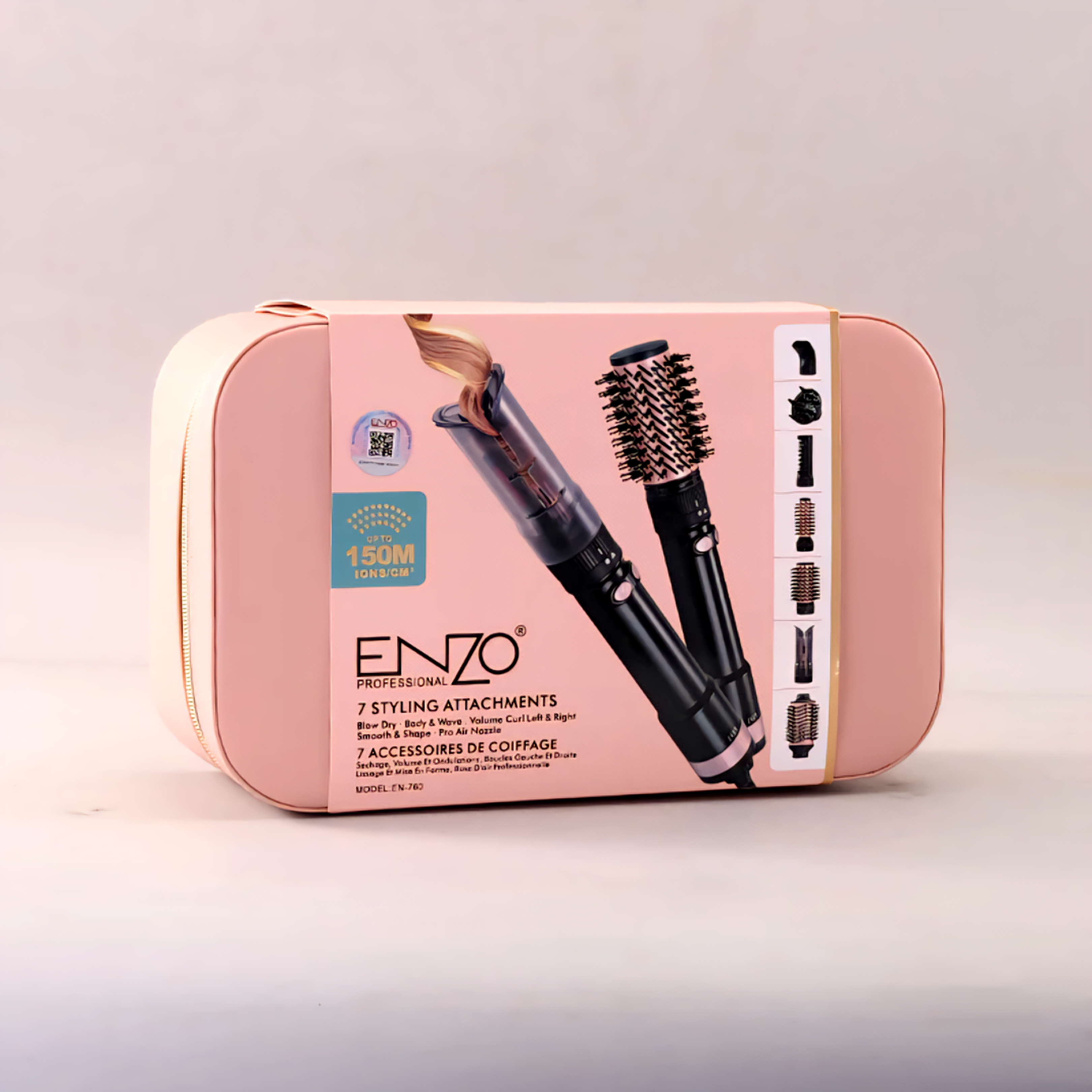 ENZO EN-760 | Kit Coiffure Professionnel 7 en 1 – 150M Ions – Séchage & Styling Complet