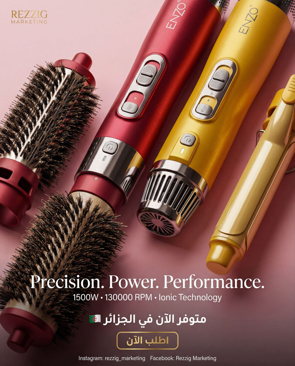 ENZO EN-6223 – Air Styler 8 en 1 Haute Performance Professionnel