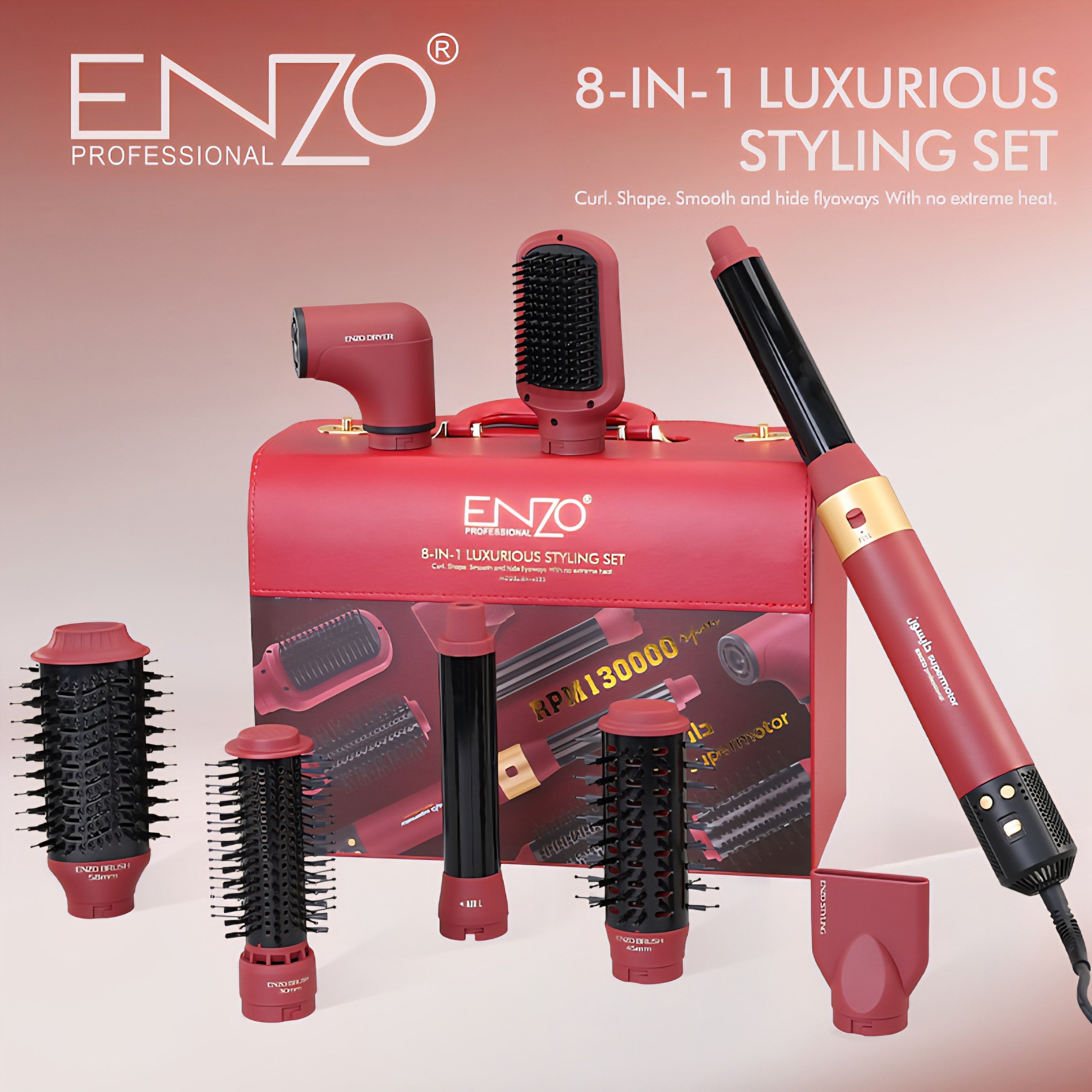 ENZO EN-6223 – Air Styler 8 en 1 Haute Performance Professionnel